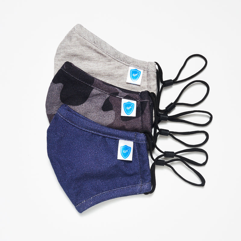 Reusable Cloth Face Mask – Unisex, Washable, Gray Rayon, Fits Men & Women
